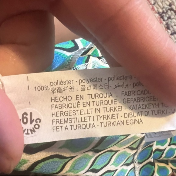 ZARA GEOMETRIC PRINT BLAZER DRESS BLUE/green size S - Picture 10 of 10